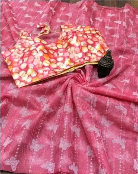 New Organza Silk Saree With Unstiched Blouse