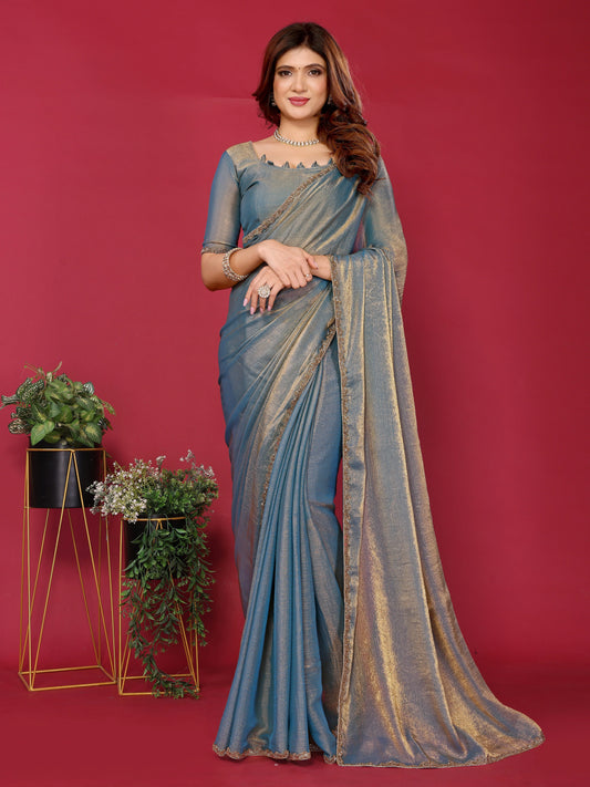 Satin Silk Handwork Saree