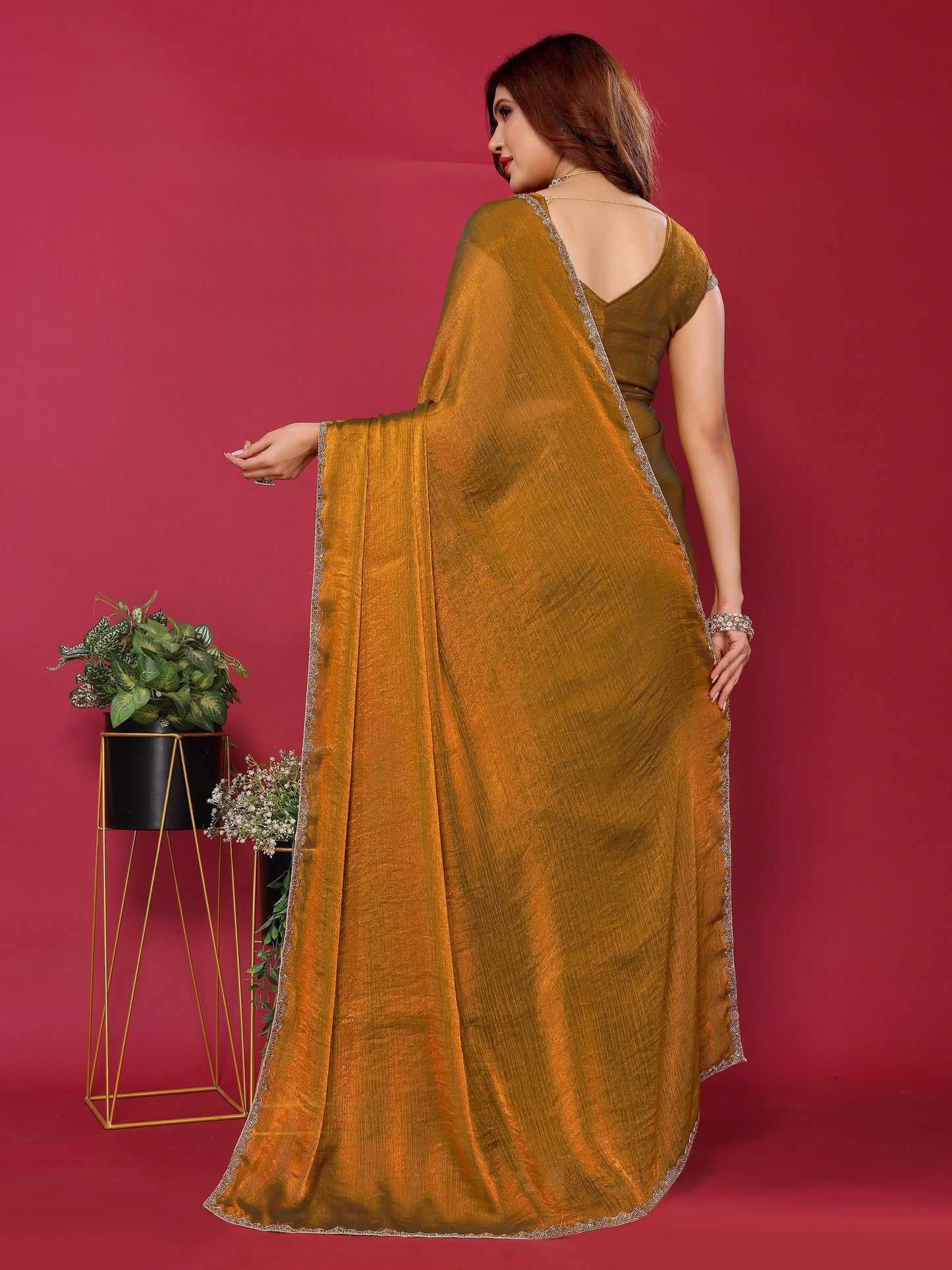 Satin Silk Handwork Saree
