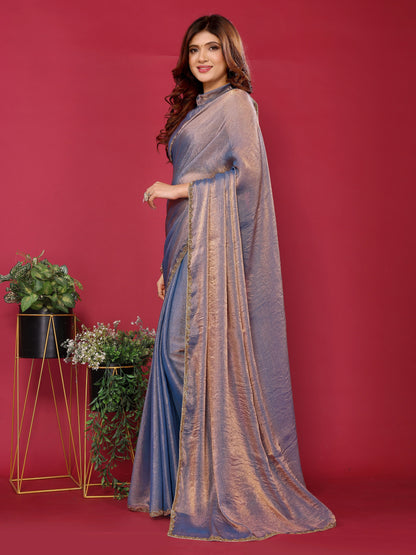 Satin Silk Handwork Saree
