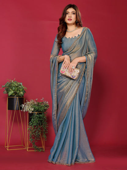 Satin Silk Handwork Saree