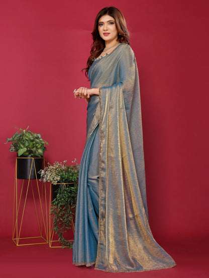 Satin Silk Handwork Saree