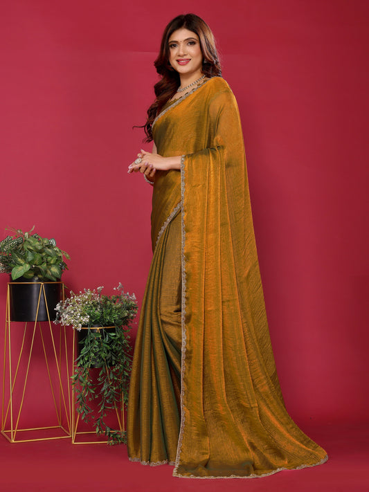 Satin Silk Handwork Saree