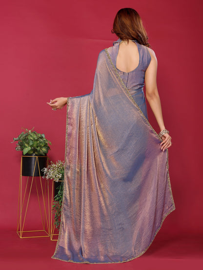 Satin Silk Handwork Saree