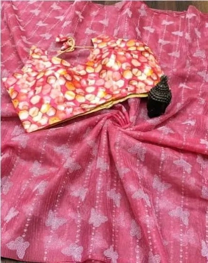 New Organza Silk Saree With Unstiched Blouse