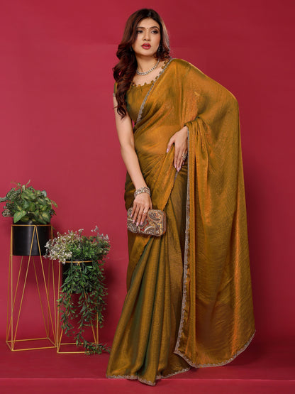 Satin Silk Handwork Saree