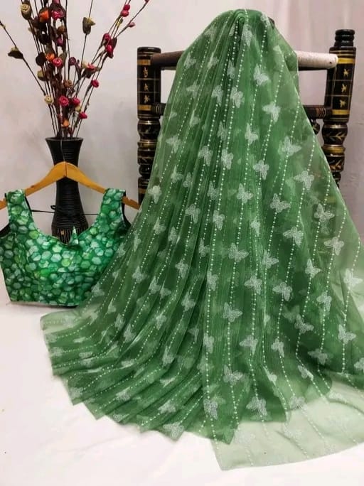New Organza Silk Saree With Unstiched Blouse